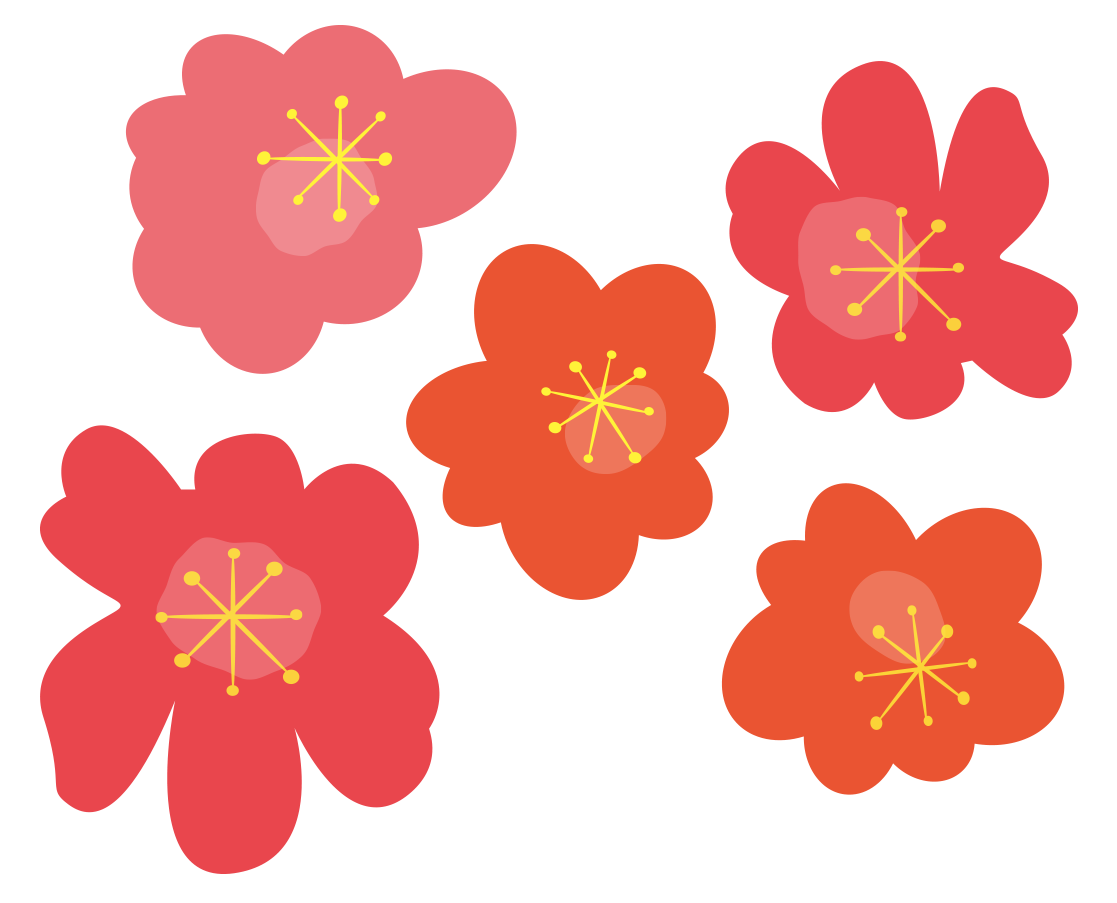 マリメッコ風の赤い花