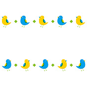 青い小鳥と黄色い小鳥のフレーム