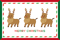 可愛いトナカイのクリスマスカードです。プレゼントに添えてみたり、ポストカードにして飾ってみたり、色々な使い方をしてみてください♪