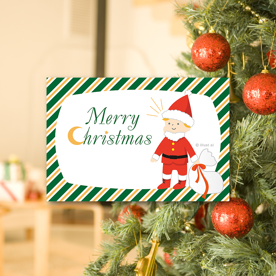サンタ クリスマスカードのテンプレート ポストカード イラスト素材サイト イラストareira Postcard Template
