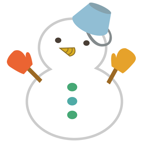 雪だるまのイラストです。寒い冬やクリスマスのイメージに。