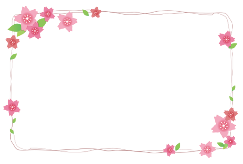 新鮮な桜 ライン イラスト 無料 動物ゾーン