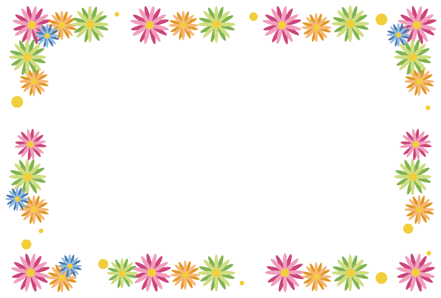 ロイヤリティフリー花枠 イラスト フリー 最高の花の画像