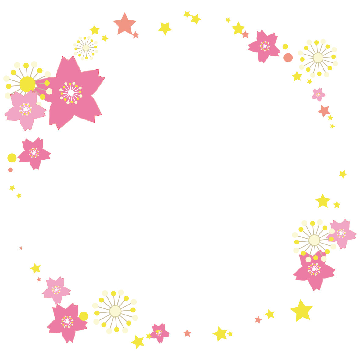 桜のサークルフレーム 無料イラスト イラストareira