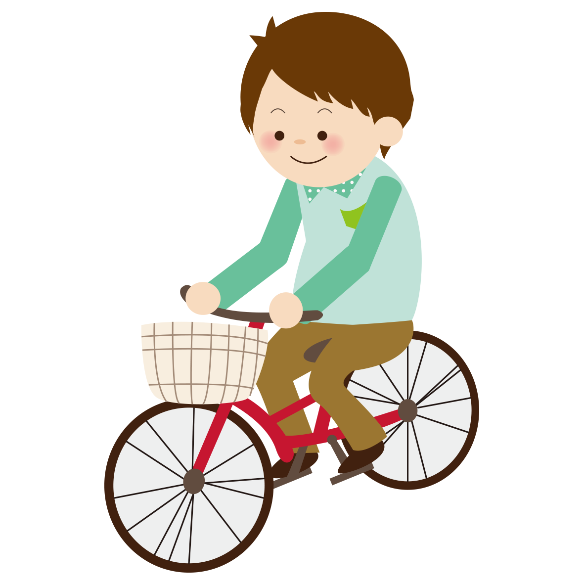 自転車と男の子 無料イラスト イラストareira