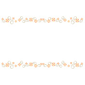 オレンジ色の小花の上下フレーム 無料イラスト イラストareira