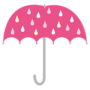 ピンク色の傘