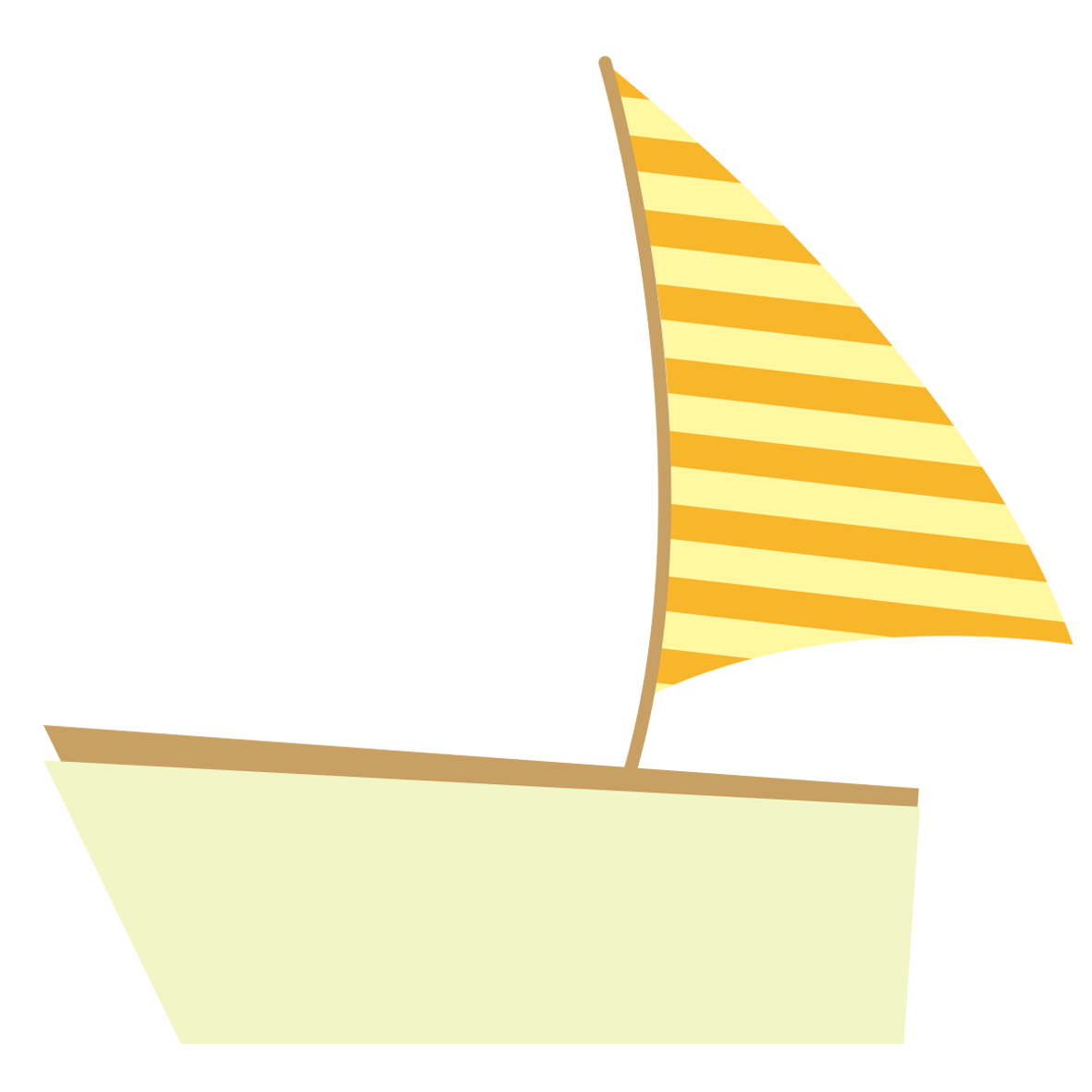 黄色の旗のヨット