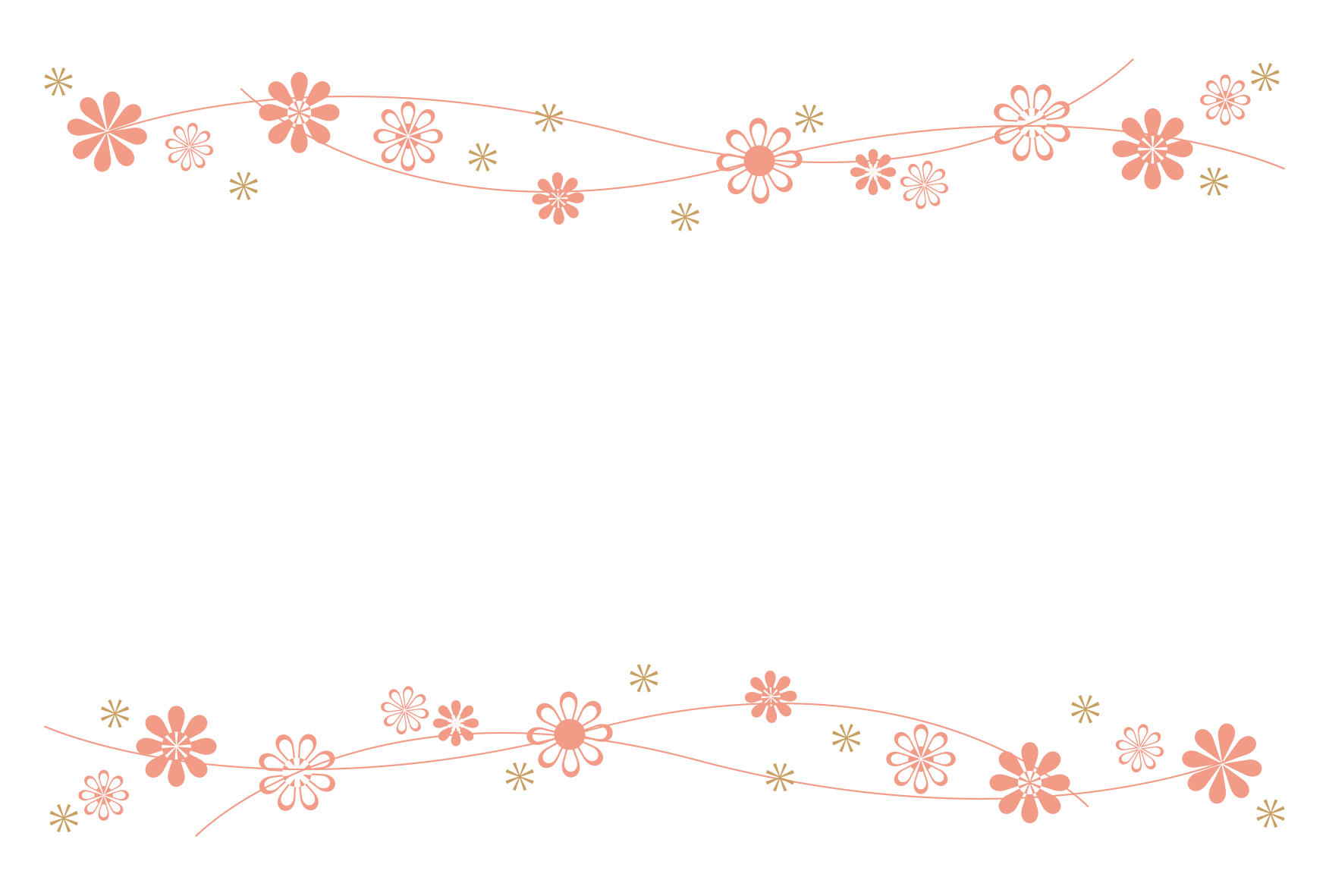 花の上下枠（ピンク）