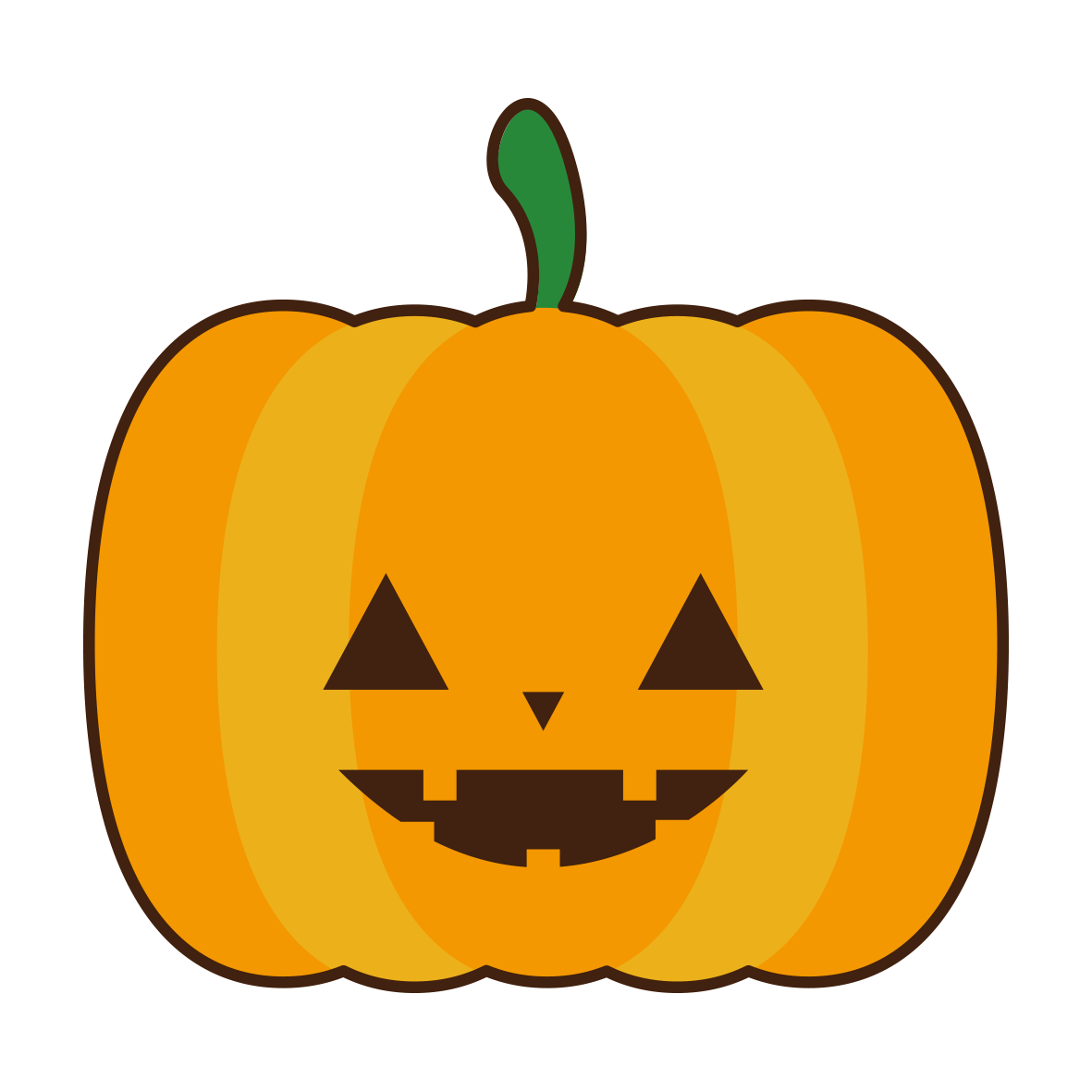 少し不気味に、にやりと笑うかぼちゃランタンのイラストです。ハロウィンのイメージにいかがでしょうか？