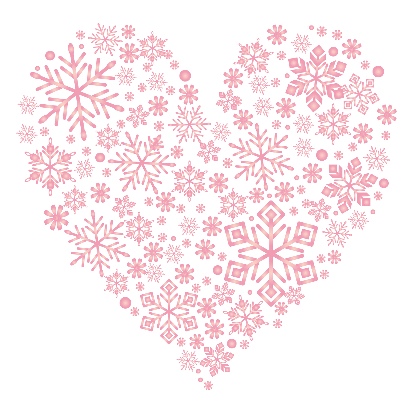 ピンク色の雪のハート 無料イラスト イラストareira