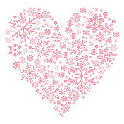 ピンク色の雪のハート