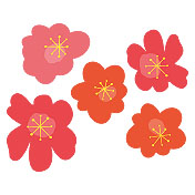 マリメッコ風の赤い花