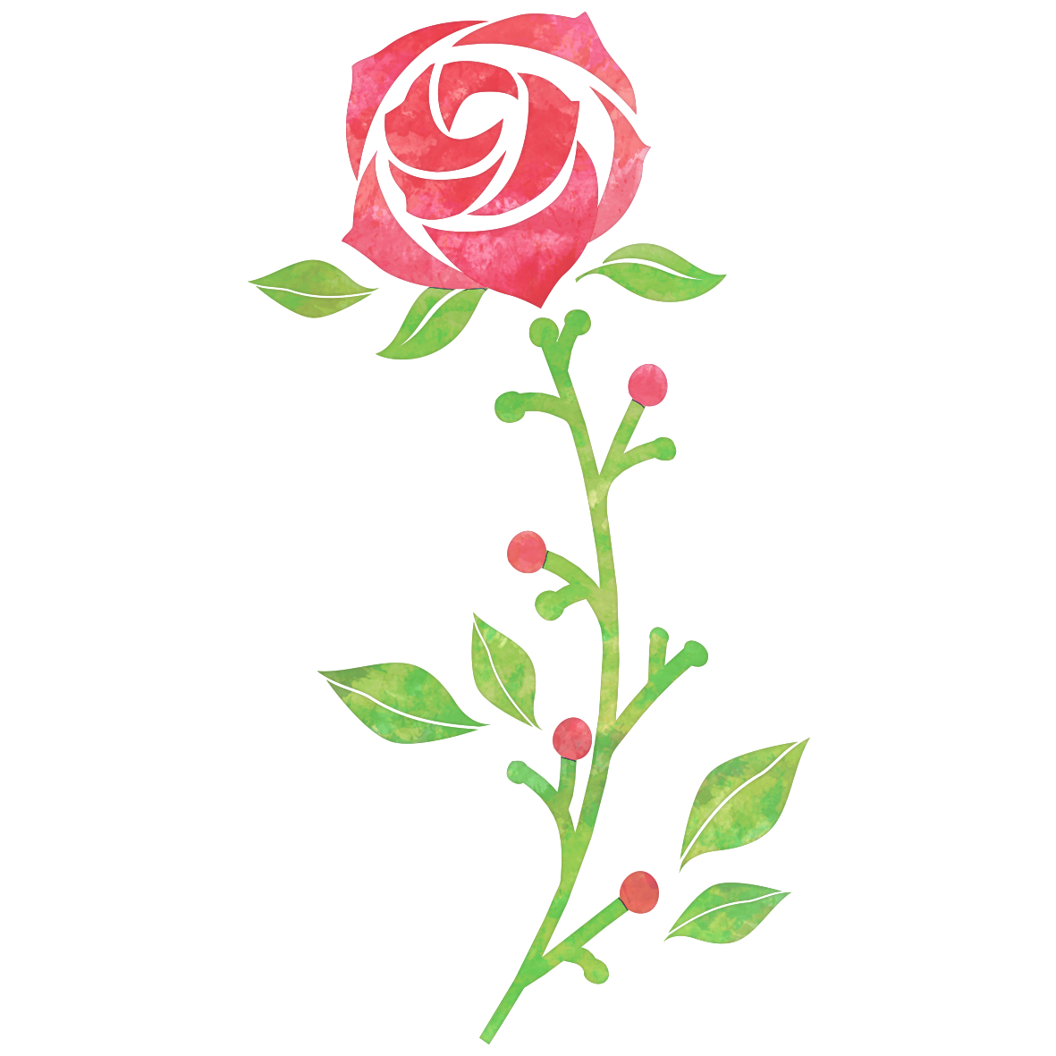 凛とした一輪の赤いバラの花のイラスト素材です。
じんわりと広がる水彩風のにじみからは優げなイメージも伝わってきますね☆<br>
感謝を伝えるメッセージカードに添えてみたり、特別な日のプレゼントのイメージにもぴったりです♪
エレガントなバラは受け手に好印象を与えること間違い無しです。
みなさんのセンスで素敵に活用してくださいね。