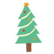 クレヨンタッチのクリスマスツリー