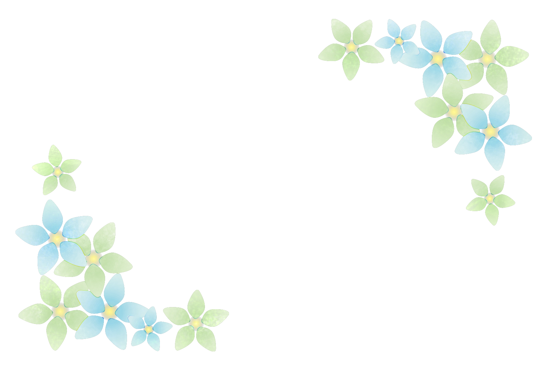 水色の花フレーム 無料イラスト イラストareira