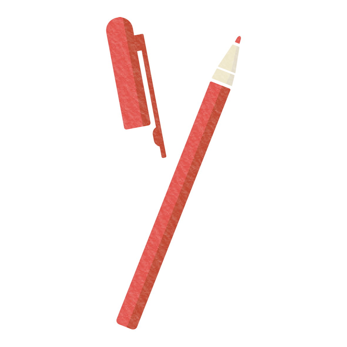 キャップ付き赤いペン 無料イラスト イラストareira