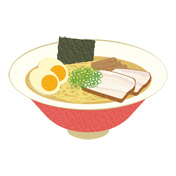 煮たまご付きラーメン