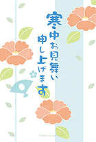 和紙のような質感がある、椿が描かれたポップなデザイン。