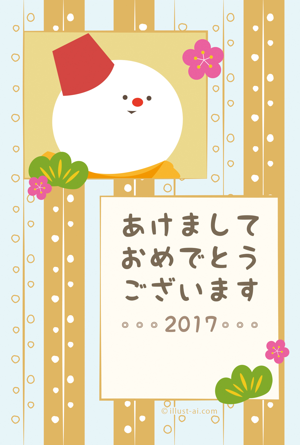 年賀状 亥年 ほっこりする雪だるまのイラストとレトロな年賀状 年賀状17無料イラスト素材集