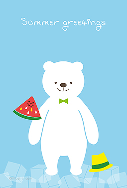 白くま 残暑お見舞い 2025 かわいい 無料 イラスト